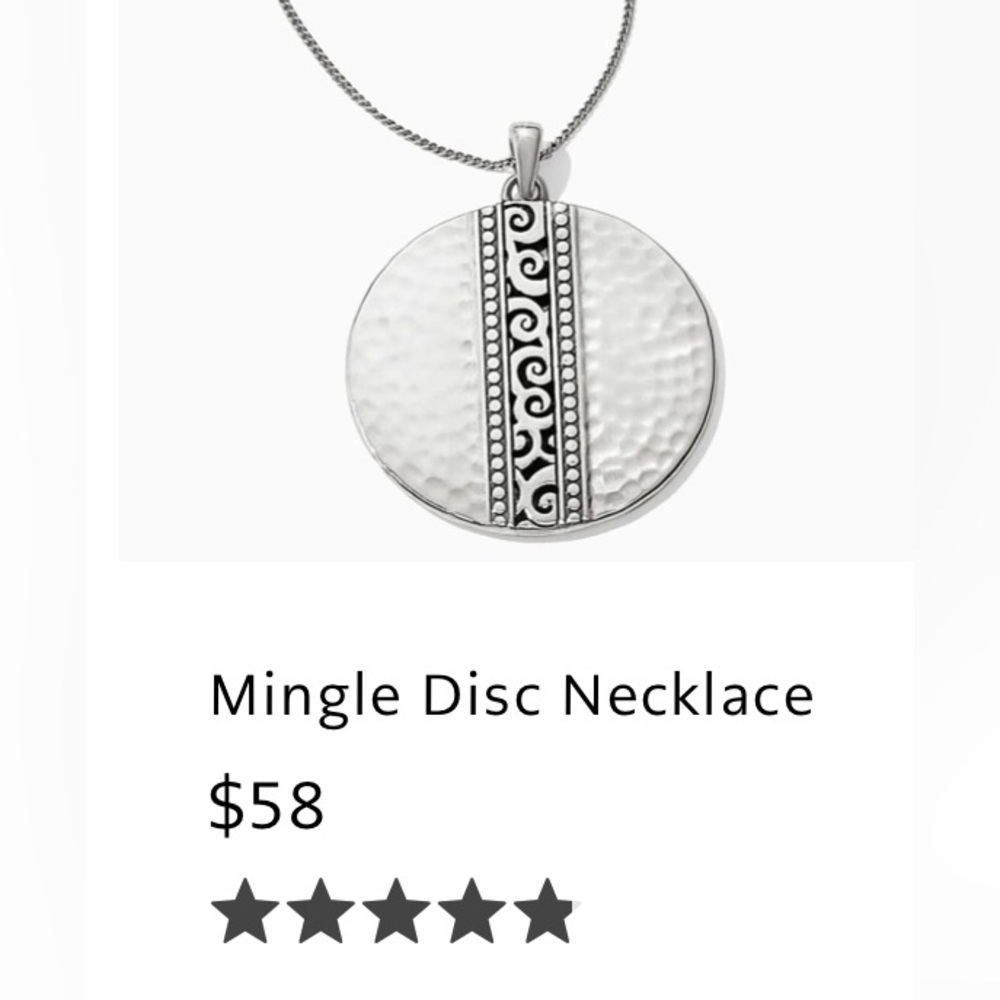 ❤️ Brighton Mingle Disc Necklace JL8820 - Good Used Condition - Pouch Included!